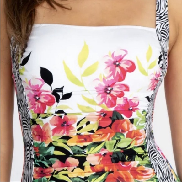 Johnny Was Fay Floral Ruched One Piece Swimsuit - Picture 9 of 16